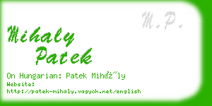 mihaly patek business card